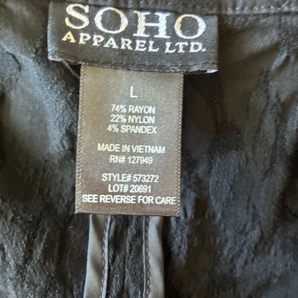 SOHO Apparel Ltd Black Textured Knit Blazer - Large - Corpcore, Normcore, Busine - Picture 6 of 9